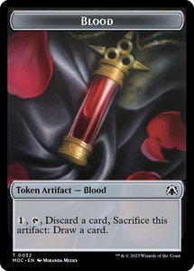 Blood // Shapeshifter Double-sided Token - Commander: March of the Machine (MOC) #32 // 12 - Token Magic: The Gathering Trading Card