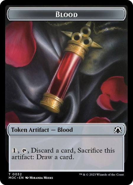Blood // Shapeshifter Double-sided Token - Commander: March of the Machine Magic: The Gathering trading card