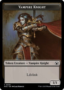 Vampire Knight // Soldier Double-sided Token - Commander: March of the Machine (MOC) #20 // 8 - Token Magic: The Gathering Trading Card