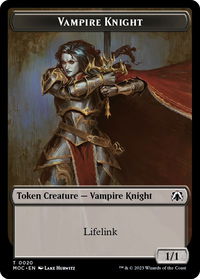 Vampire Knight // Soldier Double-sided Token - Commander: March of the Machine (MOC) #20 // 8 - Token Magic: The Gathering Trading Card