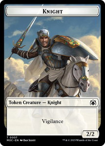 Knight (7) // Spirit (14) Double-sided Token - Commander: March of the Machine (MOC) #14 // 7 - Token Magic: The Gathering Trading Card