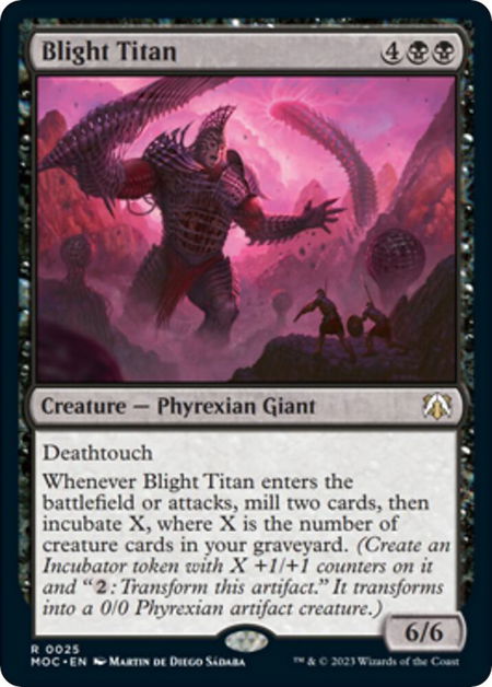 Blight Titan trading card from Commander: March of the Machine Blight Titan - Commander: March of the Machine Magic: The Gathering trading card
