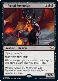 Infernal Sovereign - Commander: March of the Machine (MOC) #75 - Mythic Magic: The Gathering Trading Card