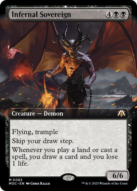 Infernal Sovereign (Extended Art) - Commander: March of the Machine Magic: The Gathering trading card