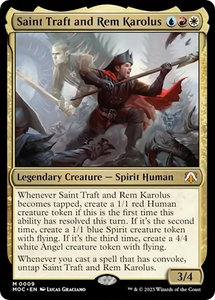 Saint Traft and Rem Karolus - Commander: March of the Machine (MOC) #9 - Mythic Rare Magic: The Gathering Trading Card