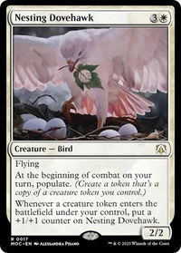 Nesting Dovehawk - Commander: March of the Machine (MOC) #17 - Rare Magic: The Gathering Trading Card