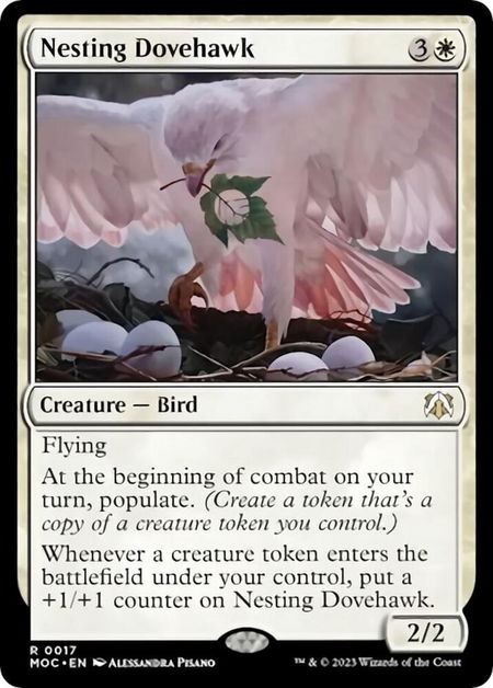 Nesting Dovehawk trading card from Commander: March of the Machine Nesting Dovehawk - Commander: March of the Machine Magic: The Gathering trading card