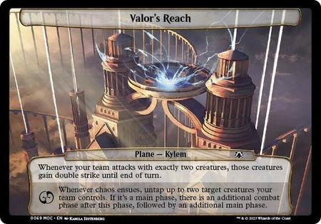 Valor's Reach - Planechase: March of the Machine Magic: The Gathering trading card