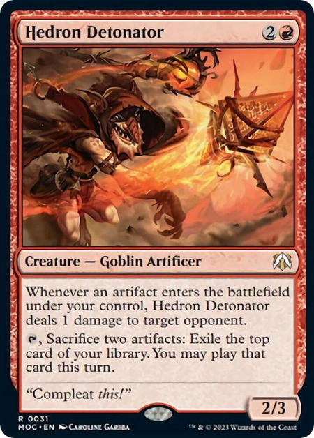 Hedron Detonator - Commander: March of the Machine Magic: The Gathering trading card