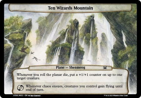 Ten Wizards Mountain - Planechase: March of the Machine Magic: The Gathering trading card