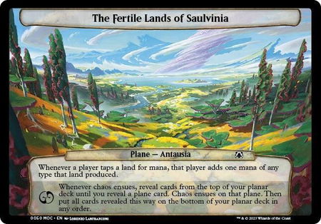 The Fertile Lands of Saulvinia - Planechase: March of the Machine Magic: The Gathering trading card