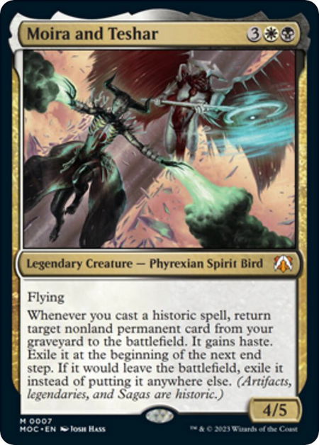 Moira and Teshar - Commander: March of the Machine Magic: The Gathering trading card