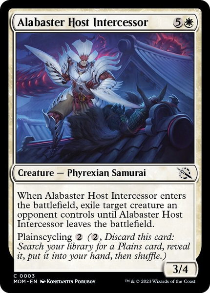Alabaster Host Intercessor trading card from March of the Machine Alabaster Host Intercessor - March of the Machine Magic: The Gathering trading card