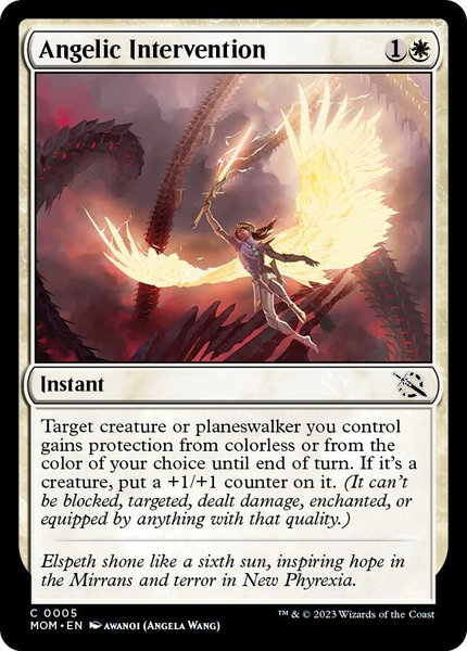 Angelic Intervention trading card from March of the Machine Angelic Intervention - March of the Machine Magic: The Gathering trading card