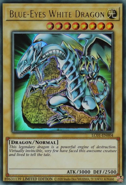Blue-Eyes White Dragon (25th Anniversary Edition) trading card from Legendary Collection: 25th Anniversary Edition Blue-Eyes White Dragon (25th Anniversary Edition) - Legendary Collection: 25th Anniversary Edition YuGiOh trading card