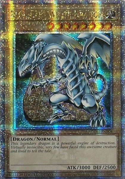 Blue-Eyes White Dragon (Quarter Century Secret Rare) trading card from Legendary Collection: 25th Anniversary Edition Blue-Eyes White Dragon (Quarter Century Secret Rare) - Legendary Collection: 25th Anniversary Edition YuGiOh trading card