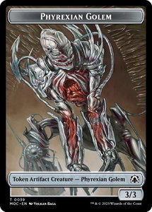 Phyrexian Golem // Construct Double-sided Token - Commander: March of the Machine (MOC) #39 // 34 - Token Magic: The Gathering Trading Card