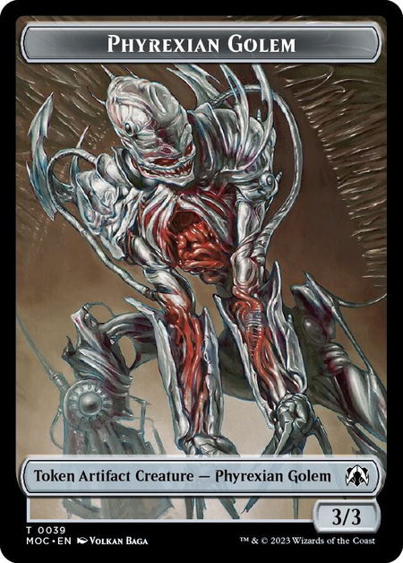 Phyrexian Golem // Construct Double-sided Token trading card from Commander: March of the Machine Phyrexian Golem // Construct Double-sided Token - Commander: March of the Machine Magic: The Gathering trading card