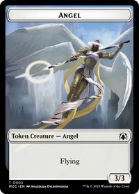 Angel // Demon Double-Sided Token - Commander: March of the Machine (MOC) #3 // 18 - Token Magic: The Gathering Trading Card