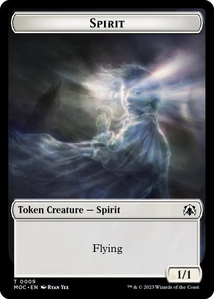 Spirit (0009) // Spirit (0013) Double-sided Token trading card from Commander: March of the Machine Spirit (0009) // Spirit (0013) Double-sided Token - Commander: March of the Machine Magic: The Gathering trading card