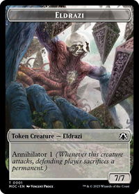 Eldrazi // Angel Double-sided Token - Commander: March of the Machine (MOC) #1 // 4 - Token Magic: The Gathering Trading Card