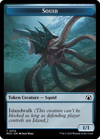 Squid // Human Double-sided Token - Commander: March of the Machine (MOC) #14 // 26 - Token Magic: The Gathering Trading Card