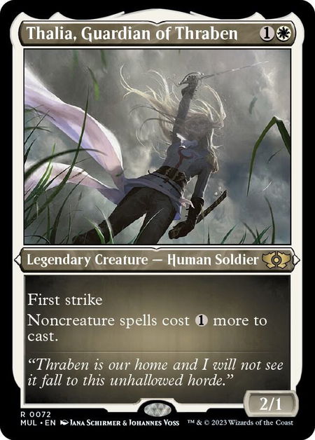 Thalia, Guardian of Thraben (Foil Etched) - March of the Machine: Multiverse Legends Magic: The Gathering trading card