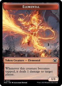 Elemental // Faerie Double-sided Token - Commander: March of the Machine (MOC) #22 // 11 - Token Magic: The Gathering Trading Card