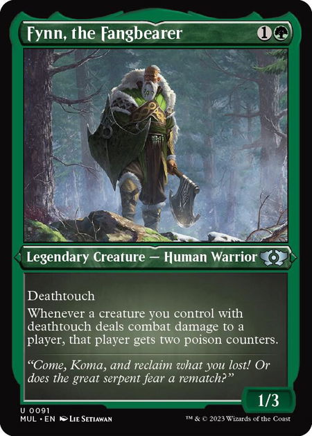 Fynn, the Fangbearer (Foil Etched) - March of the Machine: Multiverse Legends Magic: The Gathering trading card