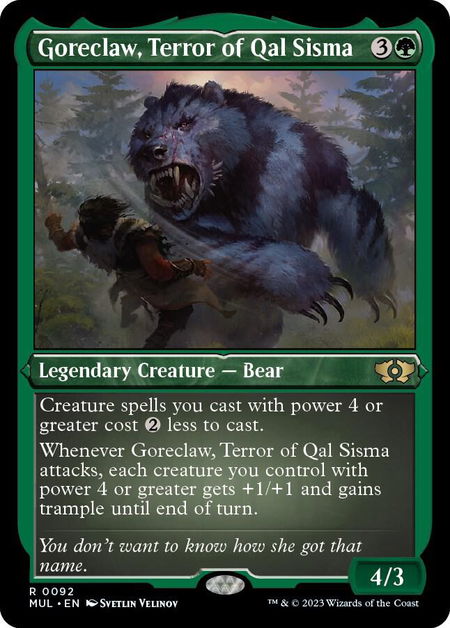 Goreclaw, Terror of Qal Sisma (Foil Etched) - March of the Machine: Multiverse Legends Magic: The Gathering trading card