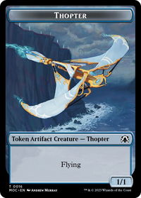 Thopter // Gold Double-sided Token - Commander: March of the Machine (MOC) #16 // 36 - Token Magic: The Gathering Trading Card