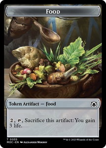 Food // Replicated Ring Double-sided Token - Commander: March of the Machine (MOC) #35 // 41 - Token Magic: The Gathering Trading Card