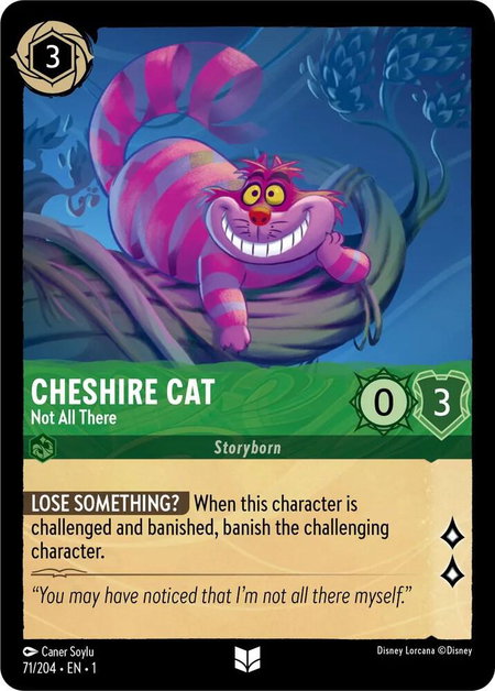 Cheshire Cat - Not All There - The First Chapter Disney Lorcana trading card