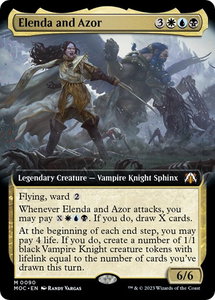 Elenda and Azor (Extended Art) - Commander: March of the Machine (MOC) #90 - Mythic Rare Magic: The Gathering Trading Card
