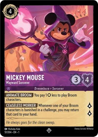 Mickey Mouse - Wayward Sorcerer - The First Chapter (1) #51/204 - Super Rare Disney Lorcana Trading Card