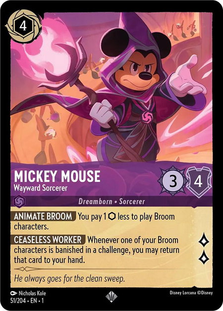 Mickey Mouse - Wayward Sorcerer - The First Chapter Disney Lorcana trading card