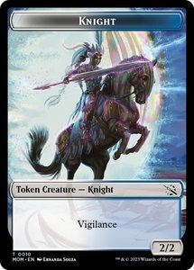 Knight Token - March of the Machine (MOM) #10 - Token Magic: The Gathering Trading Card