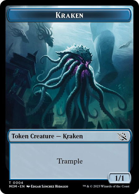 Kraken Token - March of the Machine Magic: The Gathering trading card
