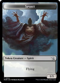 Spirit Token (0014) - March of the Machine (MOM) #14 - Token Magic: The Gathering Trading Card