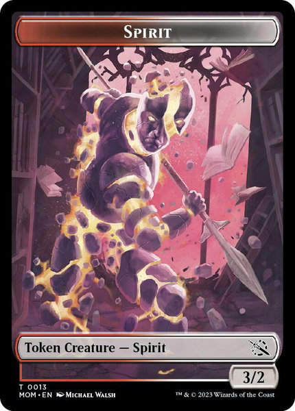 Spirit Token (0013) - March of the Machine Magic: The Gathering trading card