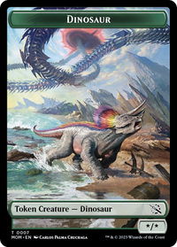 Dinosaur Token - March of the Machine (MOM) #7 - Token Magic: The Gathering Trading Card