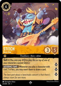 Stitch - Rock Star - The First Chapter (1) #23/204 - Super Rare Disney Lorcana Trading Card