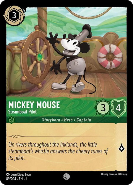 Mickey Mouse - Steamboat Pilot - The First Chapter Disney Lorcana trading card
