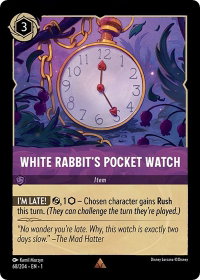 White Rabbit's Pocket Watch - The First Chapter (1) #68/204 - Rare Disney Lorcana Trading Card