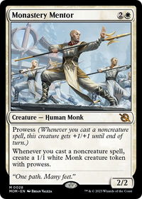 Monastery Mentor - Promo Pack: March of the Machine (PPMOM) #28p - Mythic Magic: The Gathering Trading Card