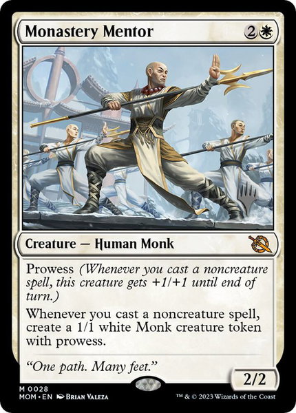 Monastery Mentor trading card from Promo Pack: March of the Machine Monastery Mentor - Promo Pack: March of the Machine Magic: The Gathering trading card