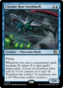 Chrome Host Seedshark - Promo Pack: March of the Machine (PPMOM) #51p - Rare Magic: The Gathering Trading Card