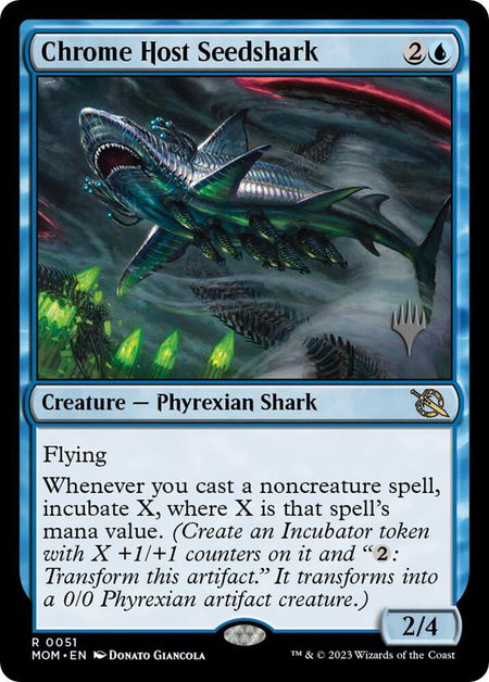Chrome Host Seedshark - Promo Pack: March of the Machine Magic: The Gathering trading card