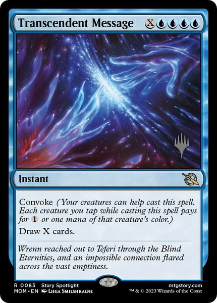 Transcendent Message trading card from Promo Pack: March of the Machine Transcendent Message - Promo Pack: March of the Machine Magic: The Gathering trading card