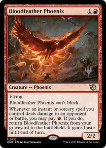 Bloodfeather Phoenix - Promo Pack: March of the Machine (PPMOM) #132p - Rare Magic: The Gathering Trading Card